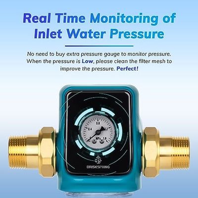 Auto Flush 22 GPM Flow Rate Water Pre Filter with 360 Degree Rotatable Connector for Whole House Use