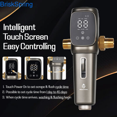 Tamamen Otomatik Ön Filtre Akıllı Sediment Filtresi, Otomatik Çöpe Tüm Ev Su Ön Filtresi Ev tesisat koruma için