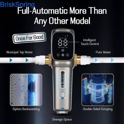 NSF Sertifikalı 316L Paslanmaz Çelik Ağ Su Ön Filtresi 6T/H akış hızı ve Akıllı Dokunma Kontrolü ile