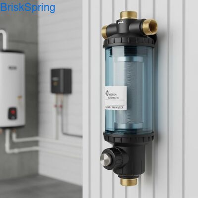 Tüm Evin Tortu Giderimi için 40 Mikron Tam Otomatik Yeniden Kullanılabilir Döndürmeli Su Ön Filtresi
