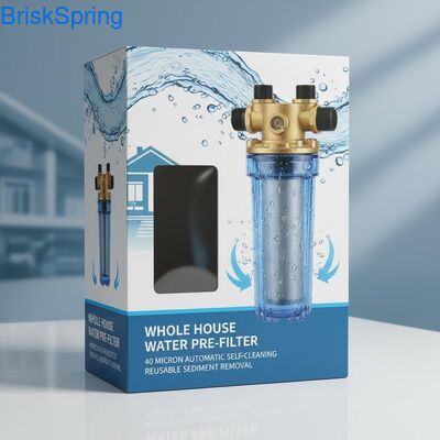 Tüm Evin Tortu Giderimi için 40 Mikron Tam Otomatik Yeniden Kullanılabilir Döndürmeli Su Ön Filtresi