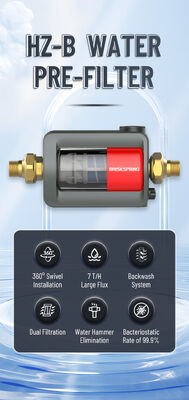 BriskSpring HZ-B-BS 40 Mikron SUS316L paslanmaz çelik ağı ve 7 T / H Yüksek Akış Kapasitesi ile Tüm Ev Sediment Ön Filtresi