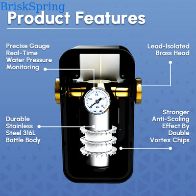 Whole House Water Descaler with 99.99% Anti-Bacterial Performance 5000L/H Flow No Electricity Required