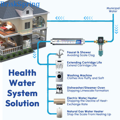 Salt Free Non Electric Water Descaler and Water Scale Inhibitor with 10 Year Service Life for Whole House Inline Physical Scale Control
